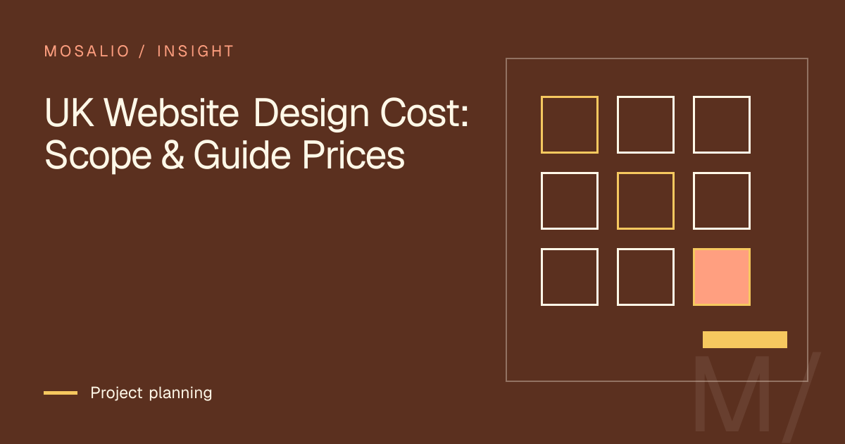 Decision map for UK Website Design Cost: Scope & Guide Prices