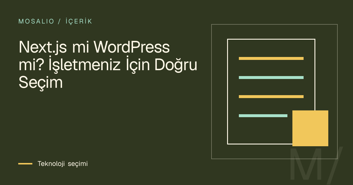 Next.js mi WordPress mi? İşletmeniz İçin Doğru Seçim için görsel karar haritası